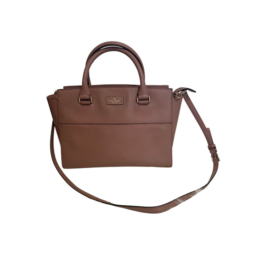 Kate Spade Lana Grove Street Satchel Pocketbook Dusty Peony Straps Leather